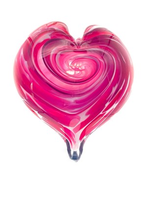 Large Gold Ruby Heart Paperweight